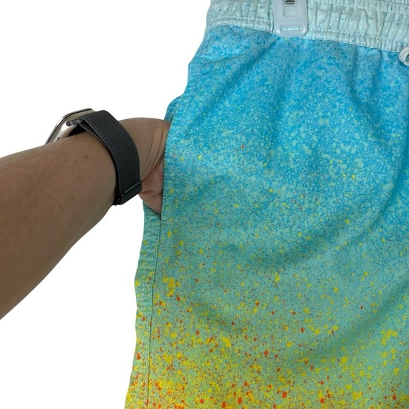 Billabong Laybacks Swim Trunks Men’s Size M – Orange Blue Gradient Board Shorts - Picture 3 of 11